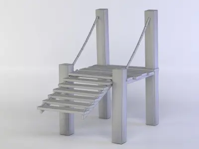 Bridge part Low-poly 3D model Low-poly