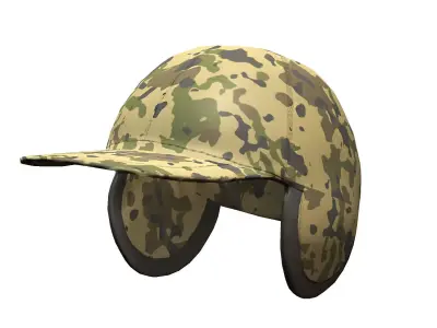 Army Cap with Ear Flaps Low-poly 3D model