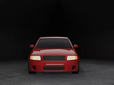 Stylized Audi S4 - Game Ready Low-poly 3D model
