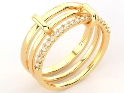 Triple Rings Gems 3D model