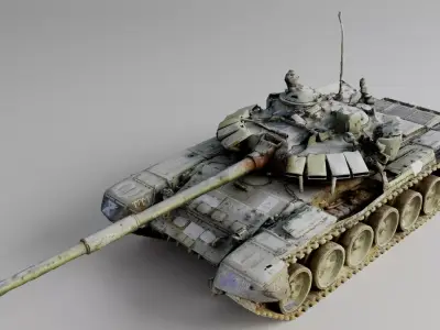 Russian T-72B3 tank destroyed by Ukrainian army  3D model