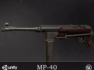 MP-40 Low-poly 3D model