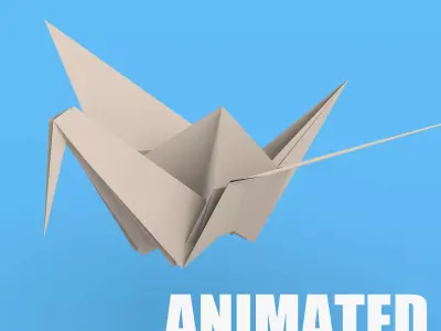 Origami Paper Crane Animated 3D model
