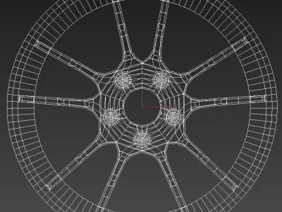 Car rim 1 Low-poly 3D model
