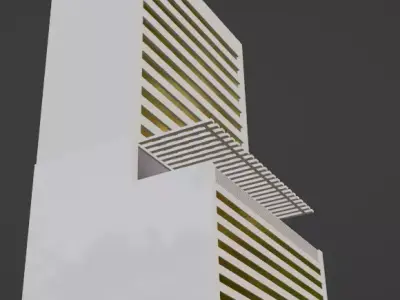 Modern Commercial Office Tower - Low Poly High-Rise 3D Model 3D model