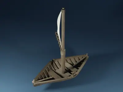 Sailboat with a triangle mast 3D model