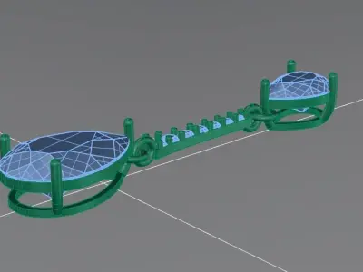 pear diamond earrings 3D print model