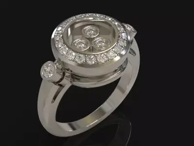 Diamond ring engagement 3D print model