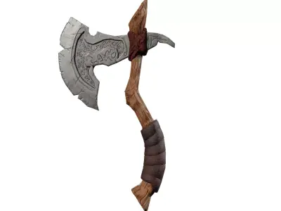 Axe Low-poly viking Free low-poly 3D model