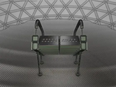 Sci-Fi Stairs - 8 - Green Version  Low-poly 3D model