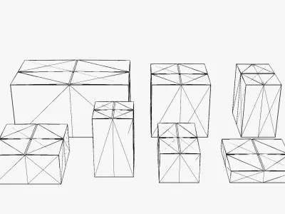 Cardboard Box Low-poly 3D model 3