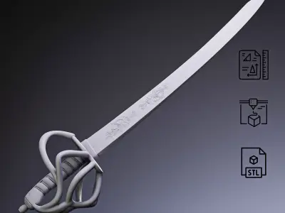 Pirate Cutlass Sword RoZ 3D print model