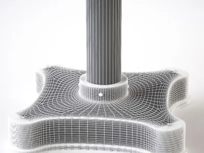 Viktor Industrial Solid Metal and Cast Iron Dining Table 3D model