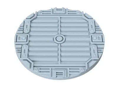 Sci-Fi Grated Floor Base Toppers 32mm Round Miniature Bases 3D print model
