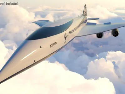  Overture Supersonic Jet Aircraft Rigged for Cinema 4D 