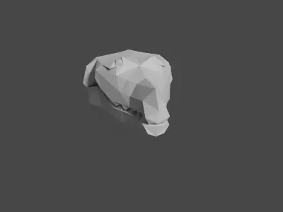 Crocodile low - poly dinosaur head 3D model