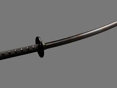 Rusted Katana - Low Poly PBR Game Ready Low-poly 3D model