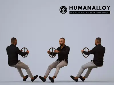 00178Terrell011 - black man driving a car 3D model