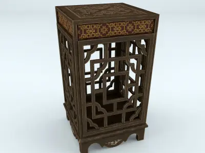 Chinoiserie Chinese Side Table Low-poly 3D model