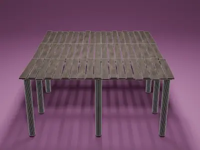 Bridge in lake Low-poly 3D model
