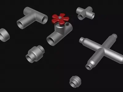 Pipes tube trumpet 3D model
