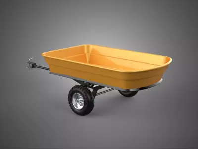 ATV UTV POLY DECK UTILITY TOWING TRAILER CARGO CART WAGON GARDEN 3D model