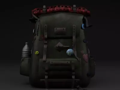 Low Poly Gameready Backpack Low-poly 3D model