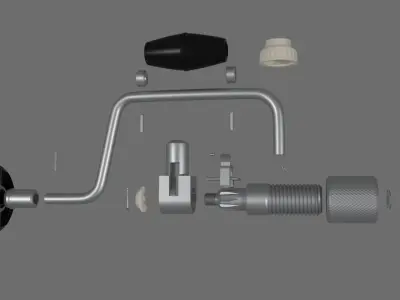 manual drill old type 3D model