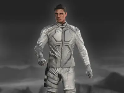 Tom Cruise from Oblivion Low-poly 3D model
