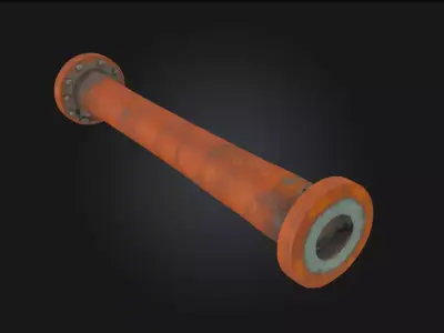 Red Pipe Render Industrial Pipe Segment 3D model