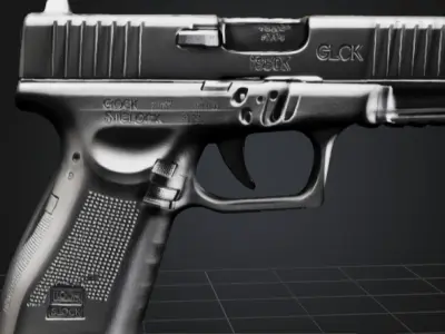 Glock gun Low-poly 3D model get