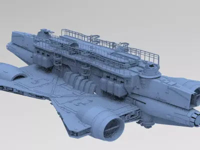 Floating Convoy Ship 3D model