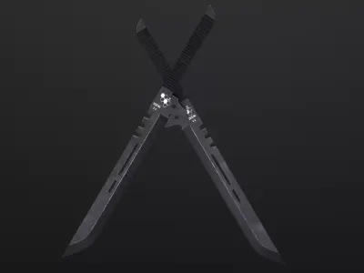 Soshiro Hoshina Katana Sword from Kaiju No 8 PBR Low-poly 3D model