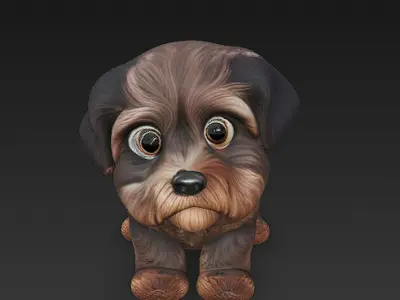 Dog Realistic 3D Model Basic - Low Poly Realistic Low-poly 3D model 4