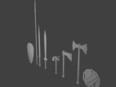 LowPoly Weapons sword Free 3D model