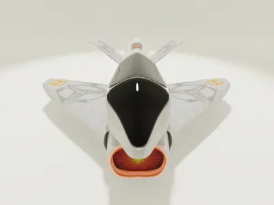 Space Ship Low-poly 3D model 3