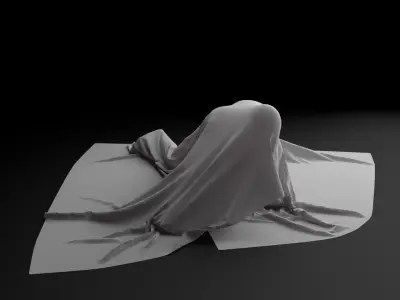 Cloth animation Low-poly 3D model