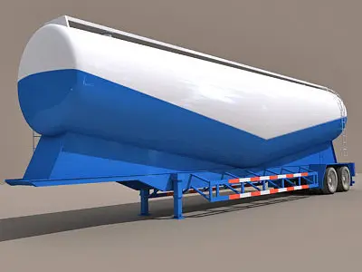 Blue Bottom Tanker Trailer 06 3D model