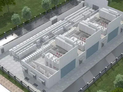 Electrical power substation-power station 3D model get