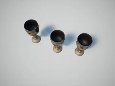 Gold Goblet Low-poly 3D model