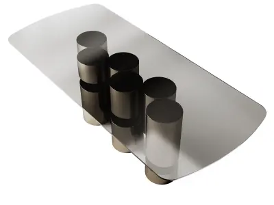 Silverstone Glass and metal table by Rivatelier 3D model