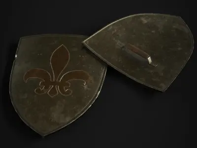 Medieval Metal Shield Low-poly 3D model