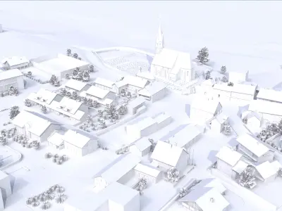 Little European village 3D model
