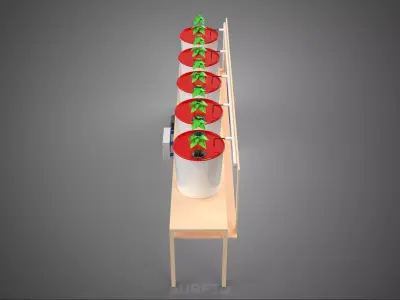 IOT HYDROPONIC PLANT AUTO CONTROL DUTCH BUCKET IRRIGATION SYSTEM 3D model