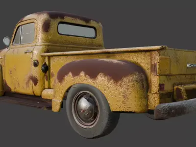 Vintage Rusty Pickup Truck 3D Model 3D model 15