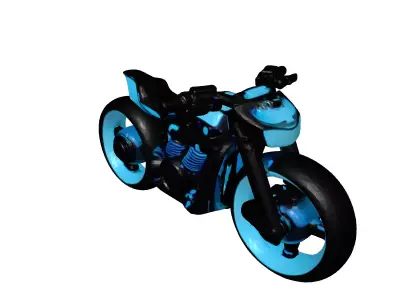 Futuristic Hoverbike Engine Blue 3D model
