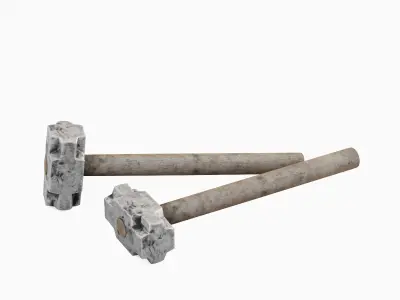 Dirty Sledgehammer Set Low-poly 3D model