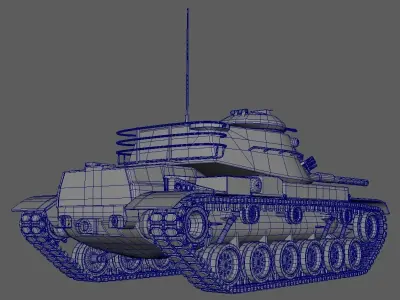 Low poly M60A3 Low-poly 3D model