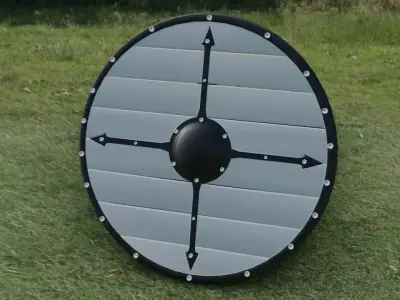 Wooden viking shield base 3D model