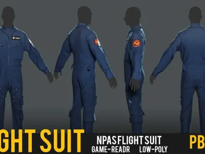 NPAS Style Flight Suit - Police Aviation 3D Model for EUP Low-poly 3D model